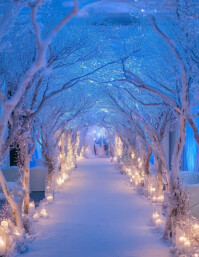 Modern & Minimal "winter Wonderland Wedding Aisle Background" Flyer (us Letter) template