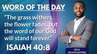 Modern & Minimal "word Of The Day – Inspiring Bible Verse Video" Digital Display (16:9) template