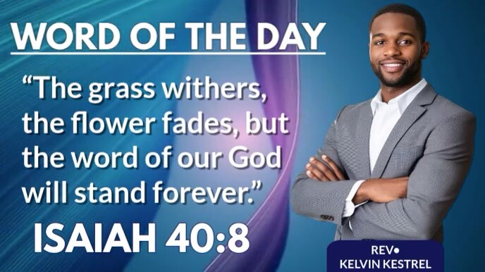 Modern & Minimal "word Of The Day – Inspiring Bible Verse Video" Digital Display (16:9) template