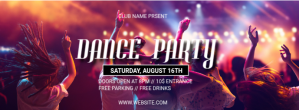 สีม่วง Modern & Minimal \dance Party Facebook Cover Facebook-coverfoto Template