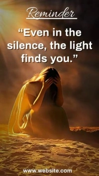 Modern & Minimal “emotional Healing Video Template – Light In The Silence” Digital Display (9:16)