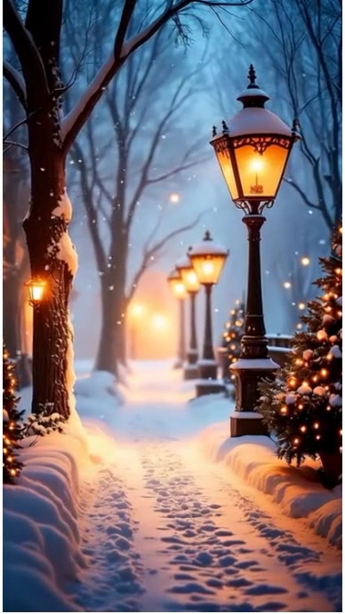 Modern & Minimal “magical Snowy Christmas Street Lights | Cozy Winter Motion Background” Instagram R template