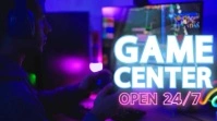 Modern & Minimal 24/7 Game Center Video  Digital Display (16:9) template