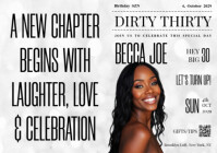 White 30th Birthday Celebration A2 Template