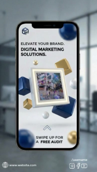 Modern & Minimal 3d Mobile Phone Mockup Digital Marketing Story Instagram Story template