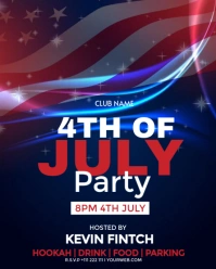 Modern & Minimal 4th Of July Party Flyer Instagram Portrait template