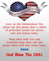 Modern & Minimal 4th Of July Prayer For Service Men Instagram Portrait template
