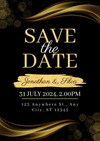 Modern & Minimal Abstract Save The Date A5 template