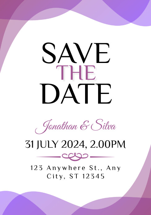 Modern & Minimal Abstract Save The Date A5 template