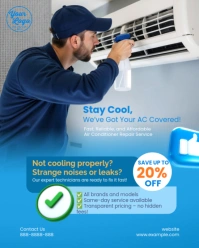 Modern & Minimal Ac Repair  Instagram Portrait template