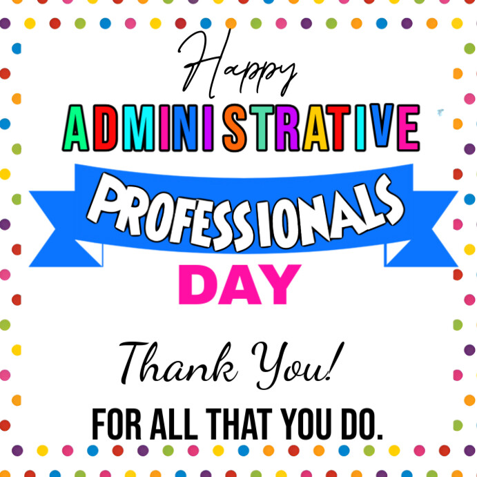 Modern & Minimal Administrative Professionals Day Instagram Post template