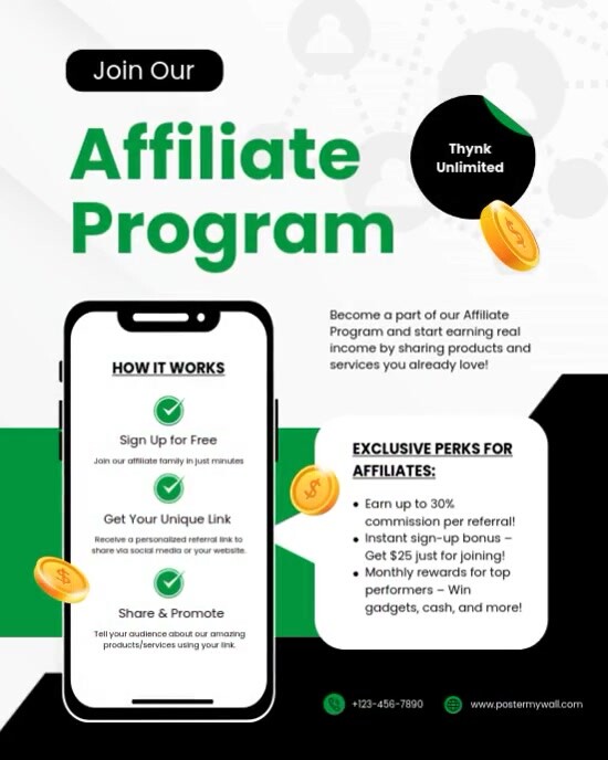 Modern & Minimal Affiliate Program Instagram Portrait template