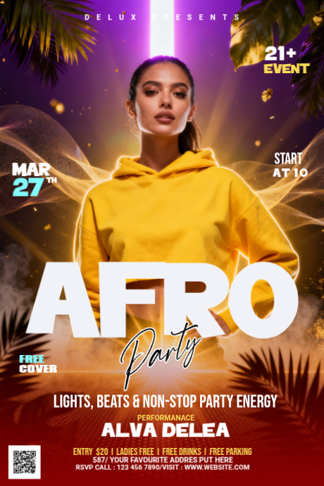 Copy of Modern & Minimal Afro Party Tumblr Graphic | PosterMyWall