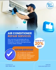Modern & Minimal Air Conditioner Repair Service Instagram Portrait template