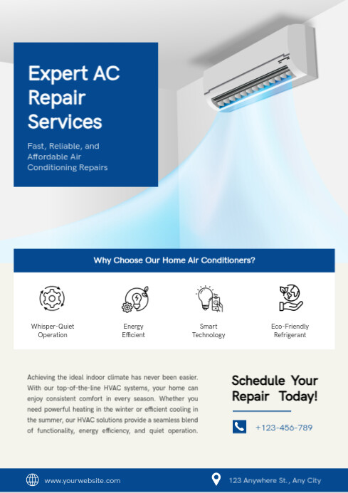 Modern & Minimal Air Conditioner Sale Offer Ads A4 Template | PosterMyWall