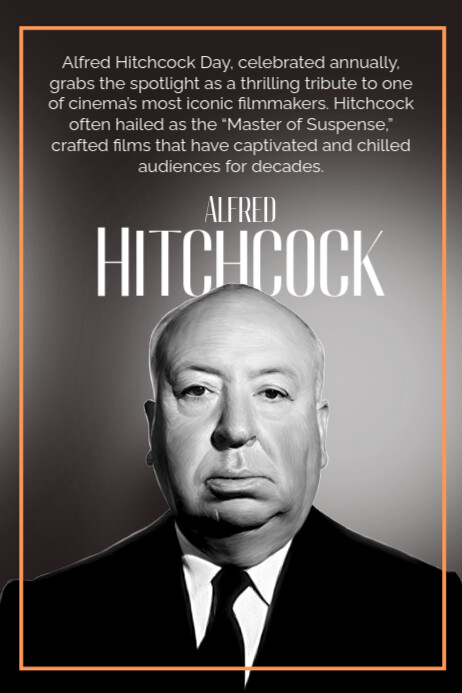 Modern & Minimal Alfred Hitchcock Day Poster Plakkaat template