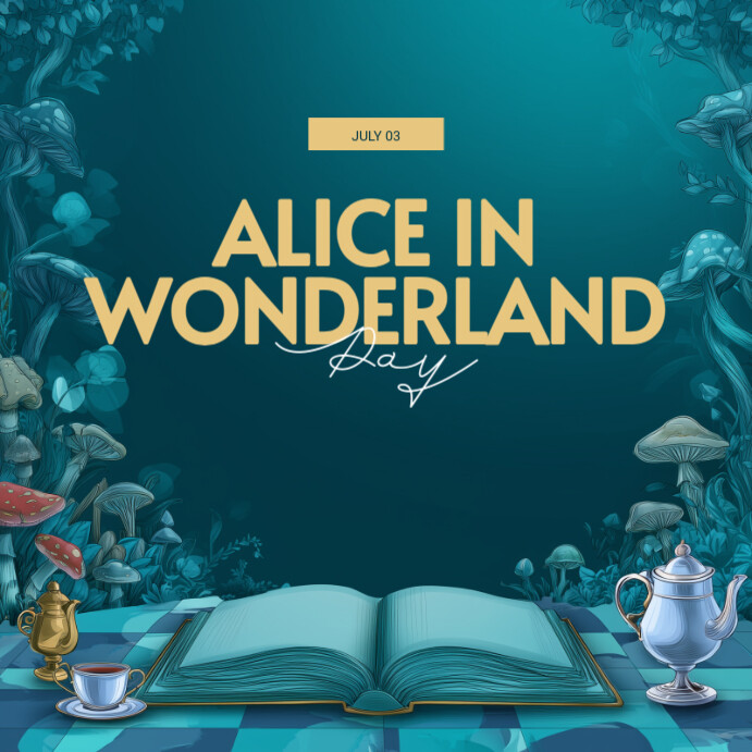 Modern & Minimal Alice In Wonderland Day Instagram Post template