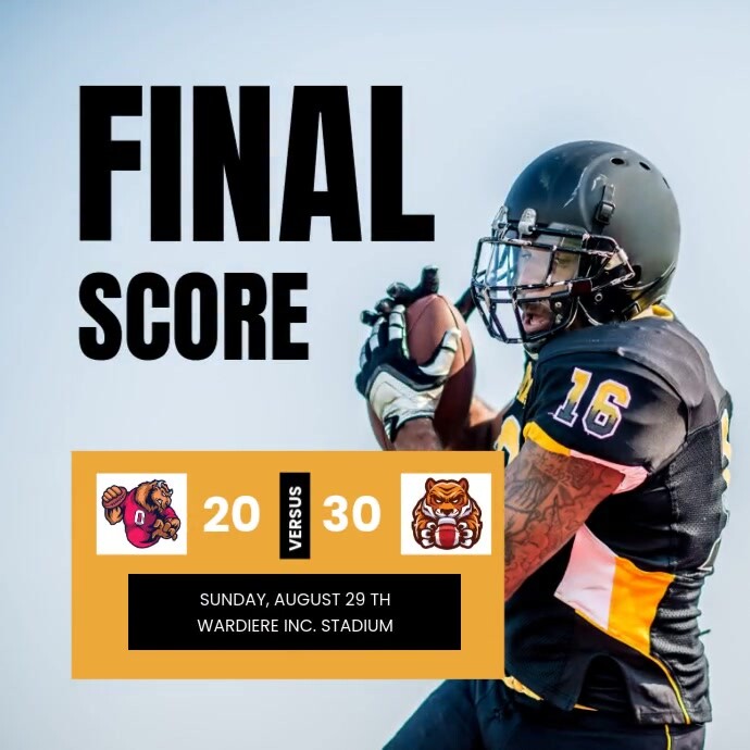 Copy of Modern & Minimal American Football Highlight Score Instagram ...