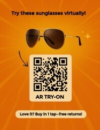 Modern & Minimal Ar Try-on" Qr Code Titles Flyer (us Letter) template
