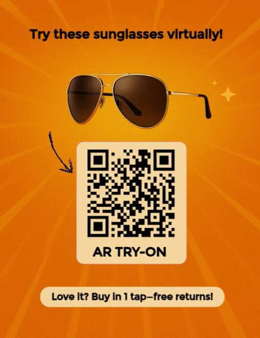 Modern & Minimal Ar Try-on" Qr Code Titles Flyer (us Letter) template