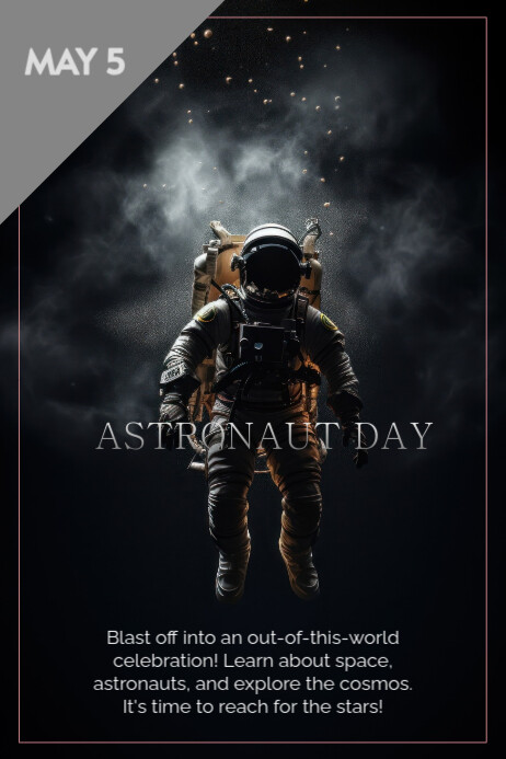 Modern & Minimal Astronaut Day Poster template