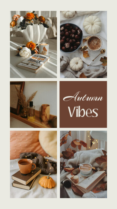 Modern & Minimal Autumn / Fall Photo Collage Instagram Story template