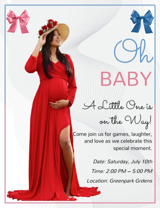 Modern & Minimal Baby Shower Invitation Flyer (us Letter) Pamflet (VSA Brief) template
