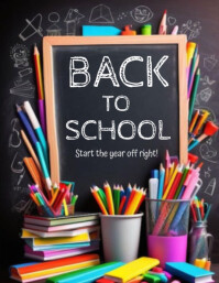 Modern & Minimal Back To School  Flyer (us Letter) Volante (Carta US) template