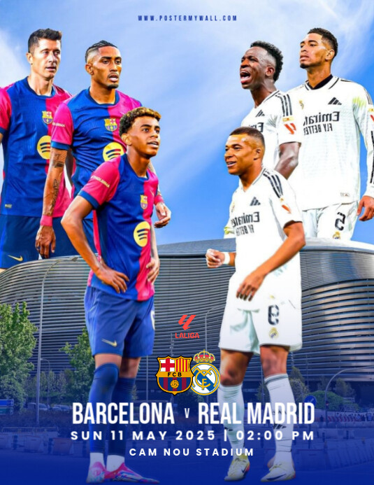 Copy of Modern & Minimal Barcelona Vs Real Madrid Pamflet (letter As ...
