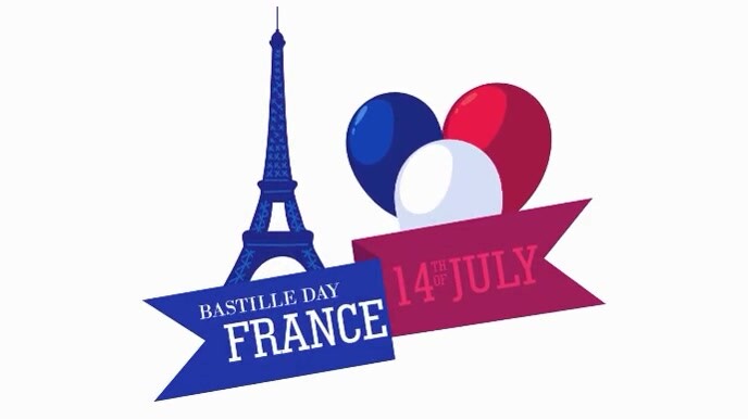 Modern & Minimal Bastille Day Celebration  Digital Display (16:9) template