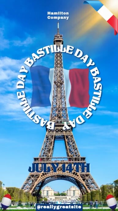 Modern & Minimal Bastille Day Template  Instagram Story