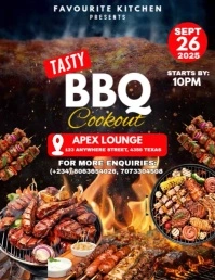 Modern & Minimal Bbq Cookout Template Flyer (us Letter)