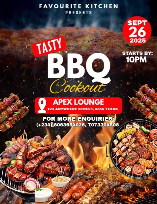 Modern & Minimal Bbq Cookout Template Flyer (us Letter) | PosterMyWall