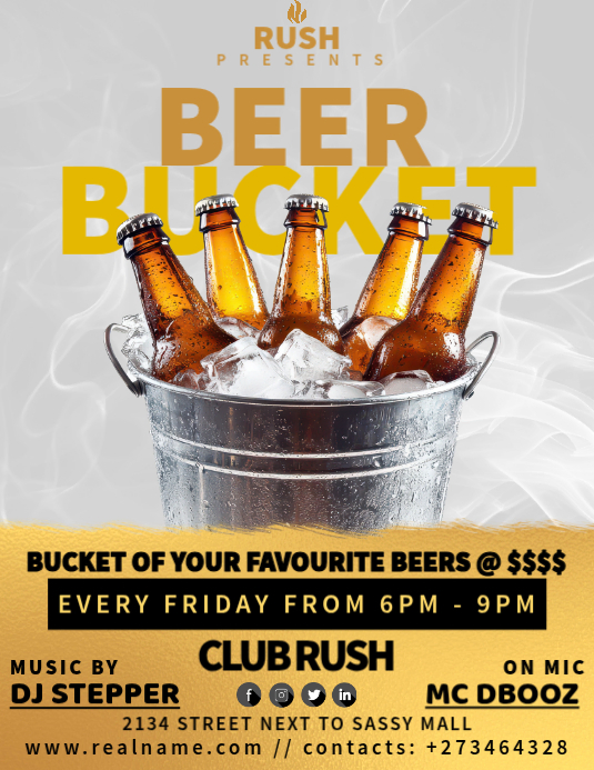 Modern & Minimal Beer Bucket Promotion Flyer Template | PosterMyWall