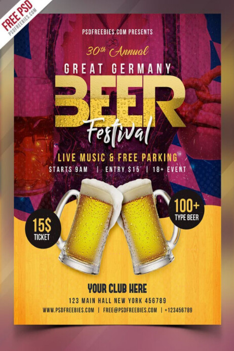 Modern & Minimal Beer Fest Design Template Poster Plakkaat