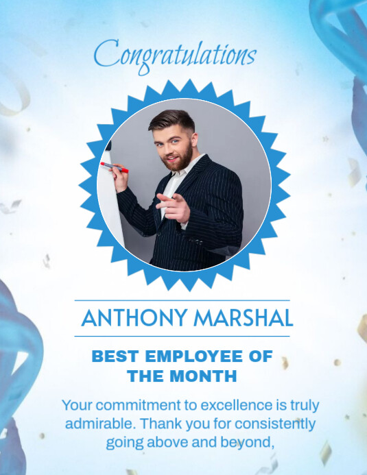 Modern & Minimal Best Employee Of The Month Template Flyer (us Letter)
