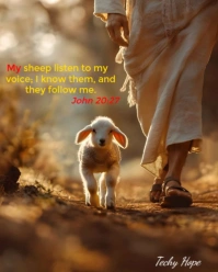 Modern & Minimal Bible Verse John 10 27 Free Edible Wall Art Instagram Portrait template