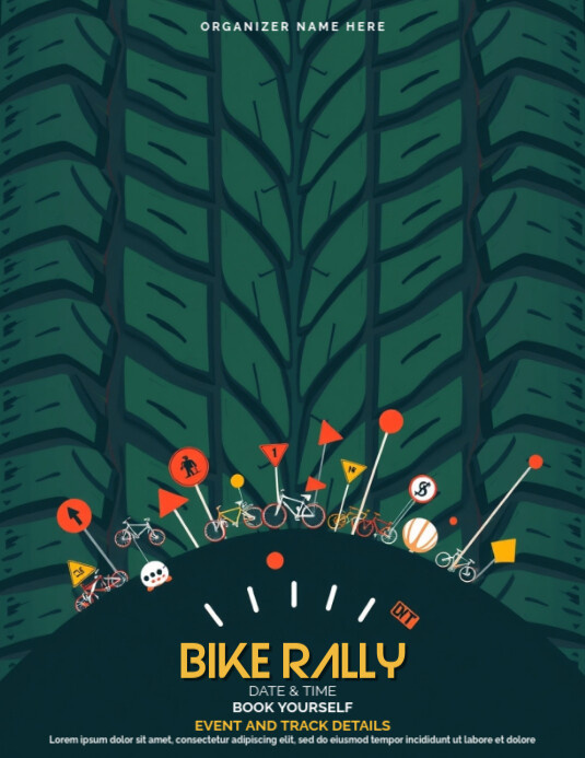 Modern & Minimal Bike Rally Design For Community Cycling Events Flyer (us Letter) template