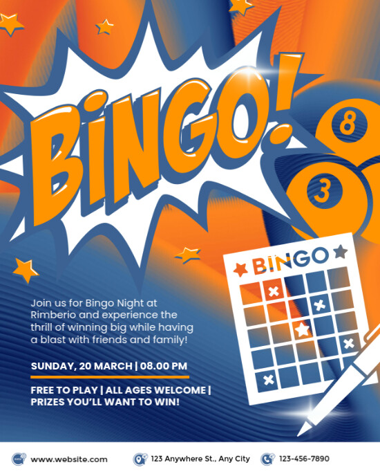 Modern & Minimal Bingo Night Instagram Portrait template