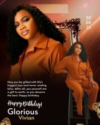 Modern & Minimal Birthday Celebration Flyer Template  Instagram Portrait