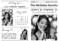 Modern & Minimal Birthday Newspaper Template A2