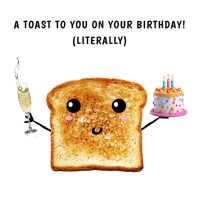 Modern & Minimal Birthday Toast Pun Card Instagram Post template