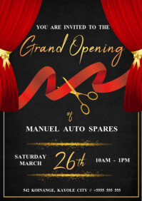 Black Grand Opening Event A3 Template