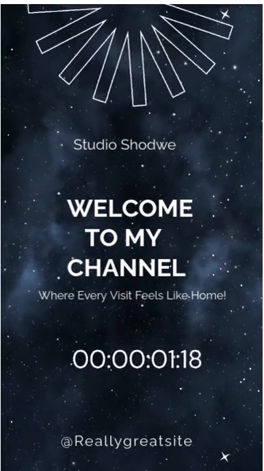 Modern & Minimal Black And White Color Welcome To My Channel Intro Screen Template  Digital Display Digitale Vertoning (9:16)