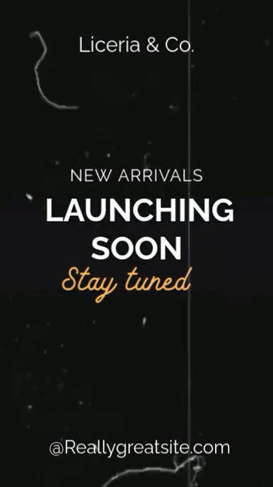 Modern & Minimal Black Background New Arrivals Launching Soon  Digital Display (9:16) template