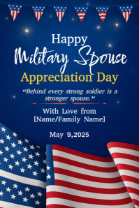 紫色 Military Spouse Appreciation Cartaz Template