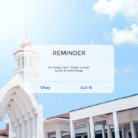 Modern & Minimal Blue Sky Read Surah Al-kahf Reminder Instagram Post – Islamic Friday Quote Template