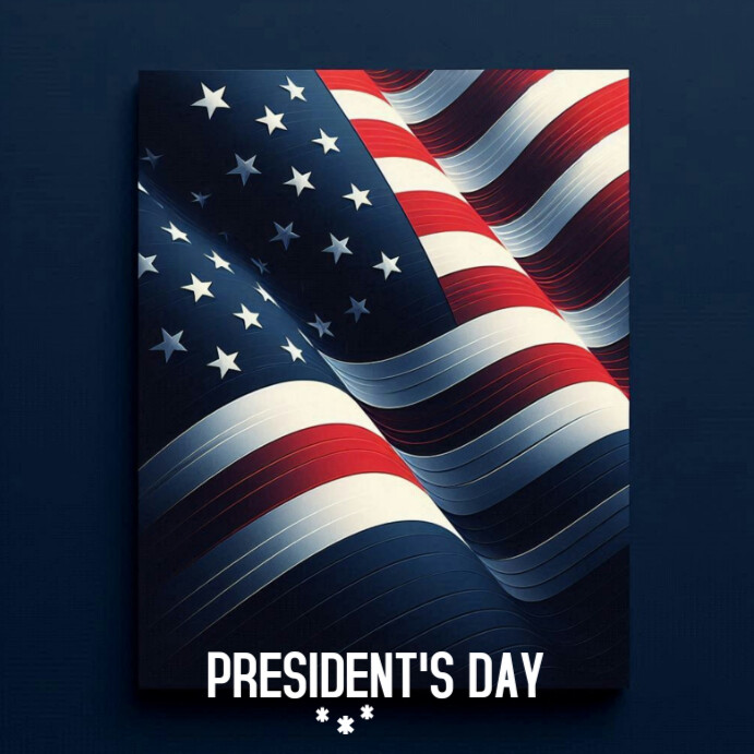 Modern & Minimal Blue White Red President's Day Instagram Post Template ...