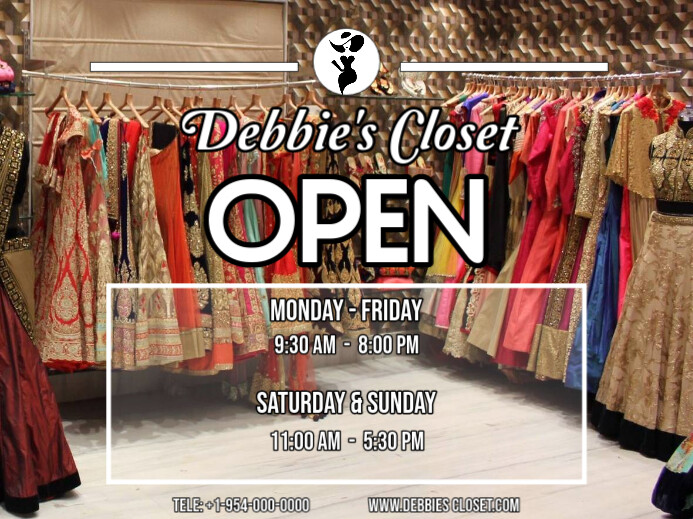 Modern & Minimal Boutique Store Hours Sign Template | PosterMyWall