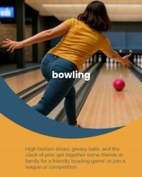 Modern & Minimal Bowling Day Instagram Portrait template